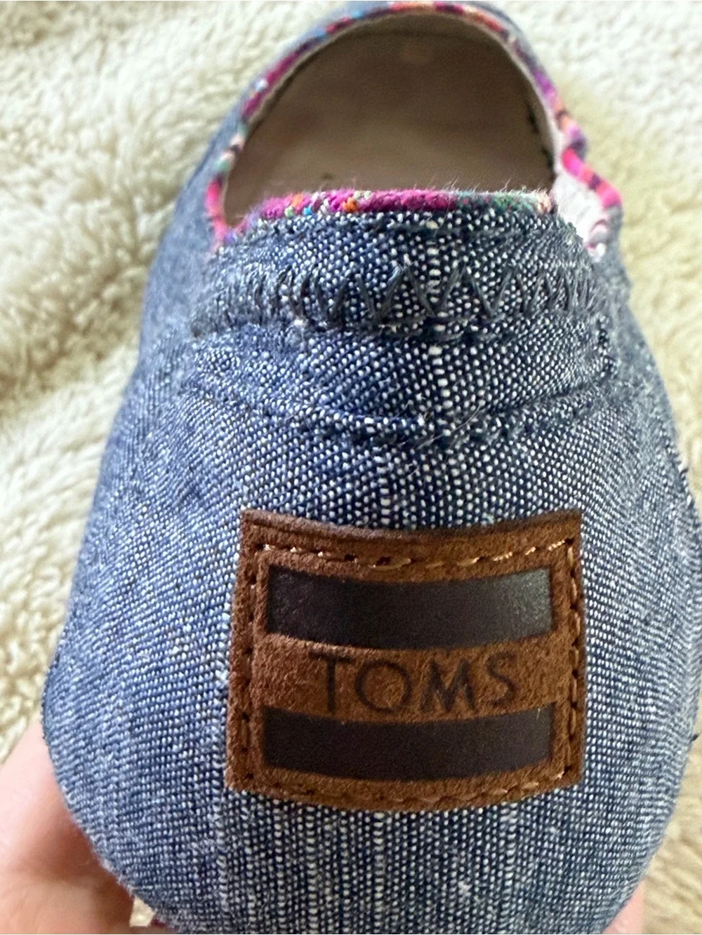 TOMS Alpargata Chambray Slip-On Flats Women’s Size 9 EUC